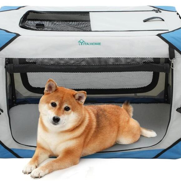 Curated visual reference: Picture Idea: Dog Collapsible Dog Crate 4Door Portable Travel Dog Crate Small
